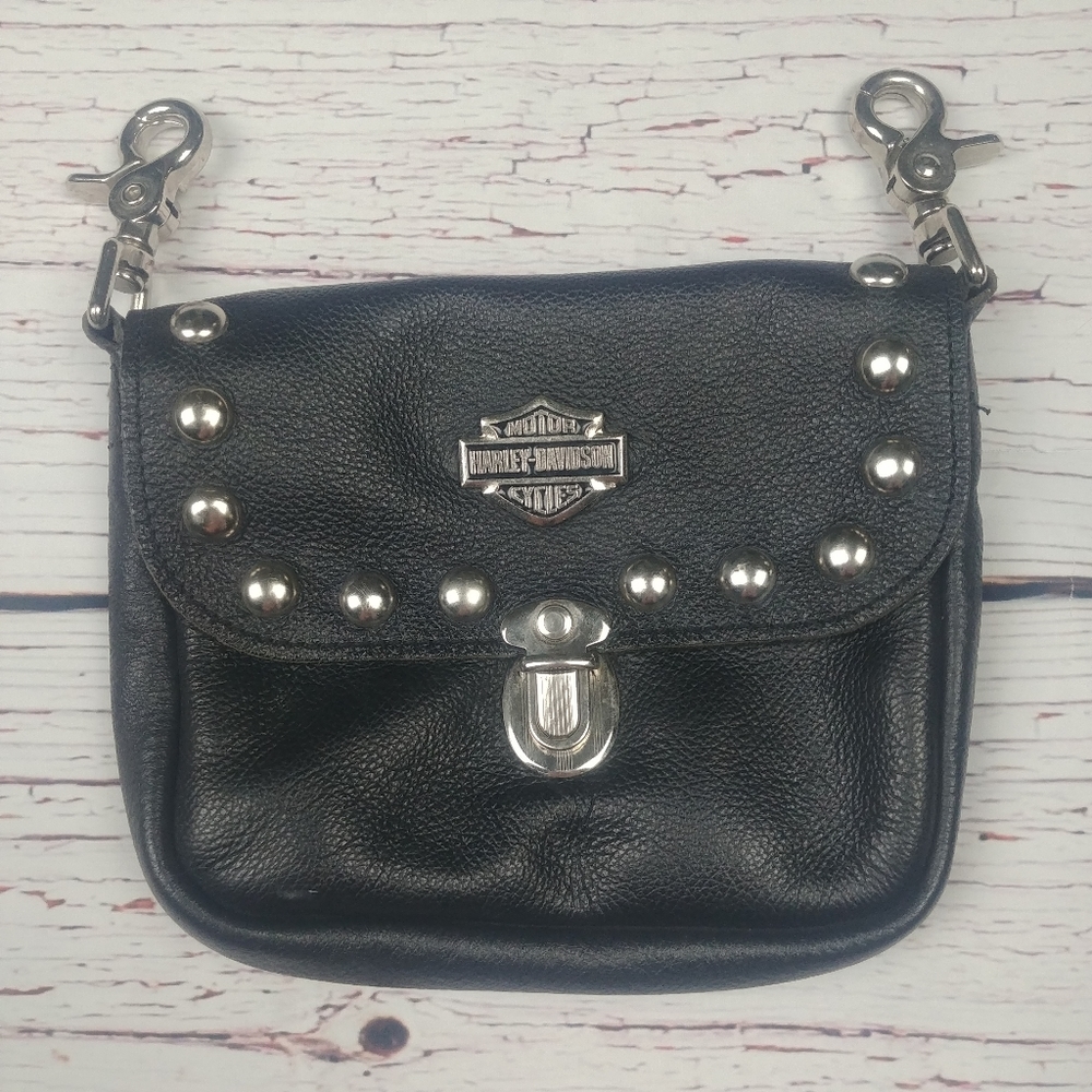 Harley Davidson Leather Studded Hip Bag